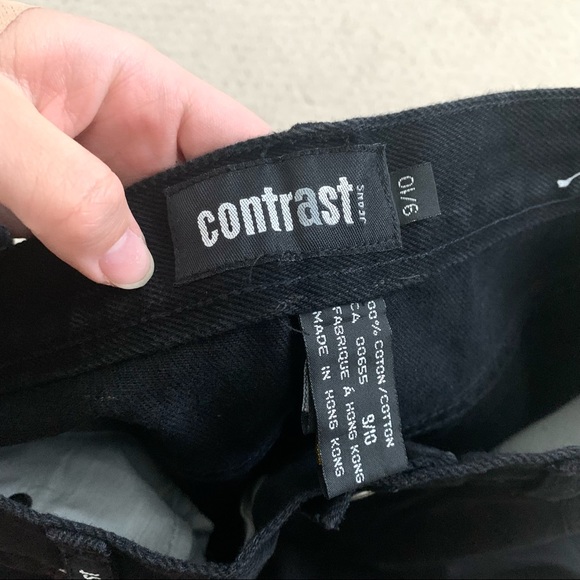 NWOT Black Contrast Jeans Straight Leg - Picture 8 of 12